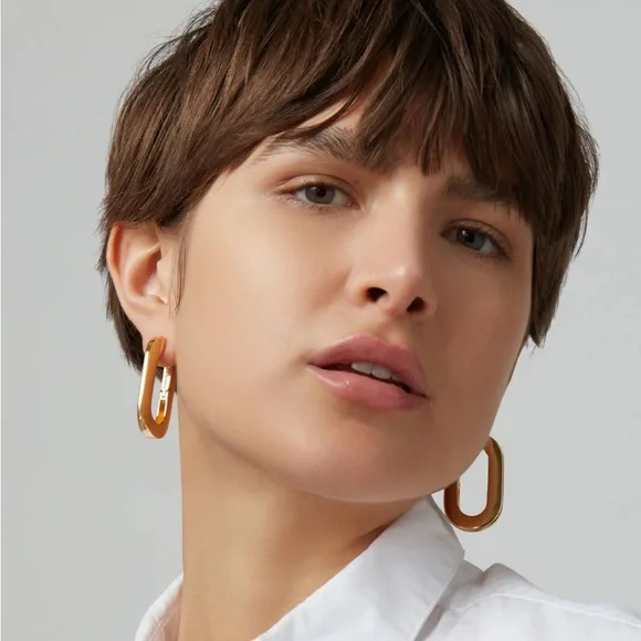 Jenny Bird Gold Mega U-Link Earrings - Picture 2 of 12